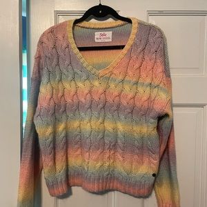 Justice, 16/18, multi rainbow color sweater